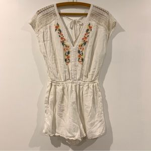 Embroidered White Romper